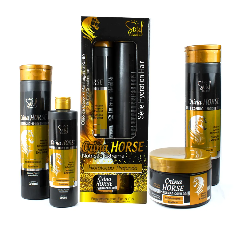 Kit Crina Cavalo Forte 4 Produtos Antiqueda E Crescimento
