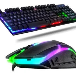 Kit Teclado e Mouse Gamer Knup Mecânico RGB, USB para PC