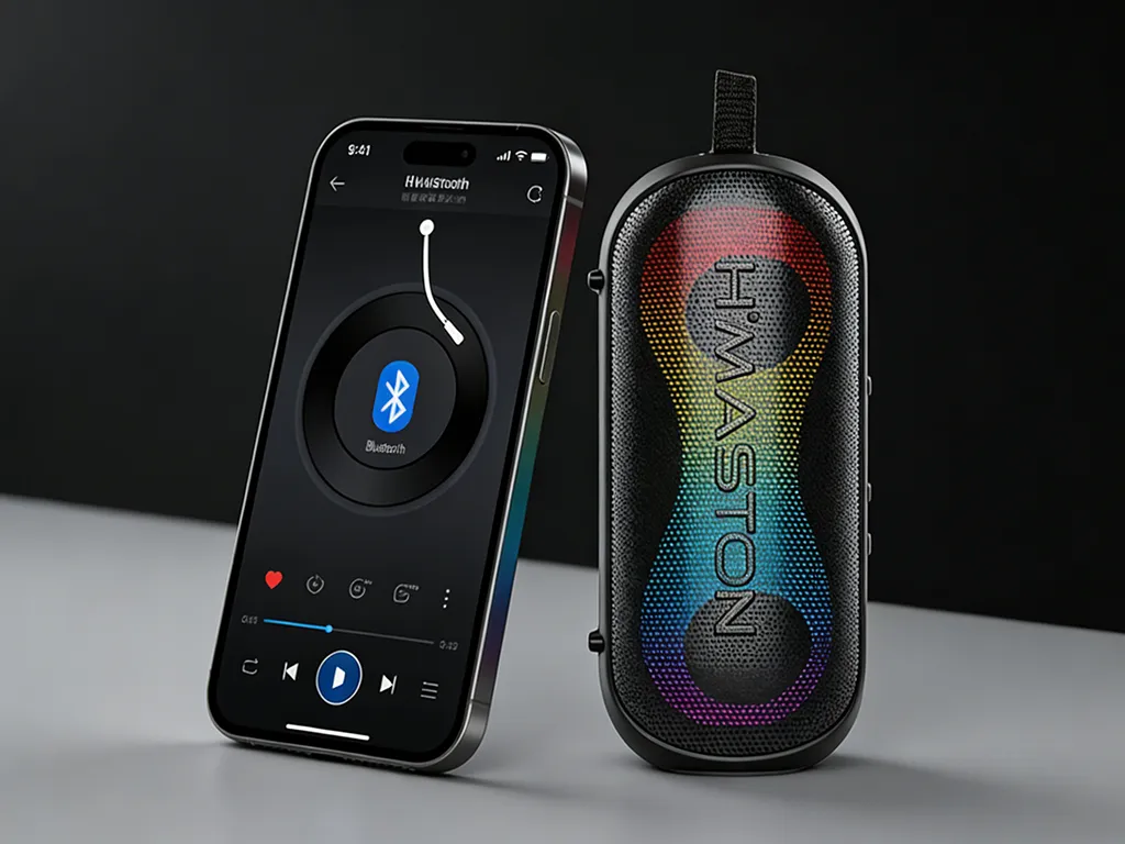 H'Maston TN43 Caixa de Som Bluetooth 40W com Iluminação RGB