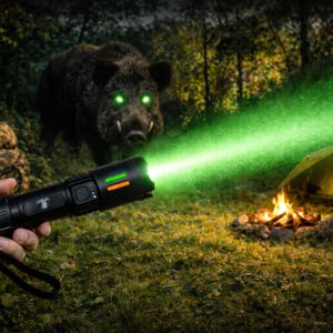Lanterna led recarregável luz verde com zoom invisível para animais